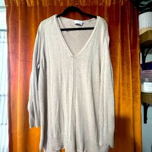 Oatmeal and Black V neck thin sweaters